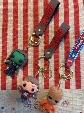 Guardians of the Galaxy Funko Pop Keychain Set - Green, Brown, Tan